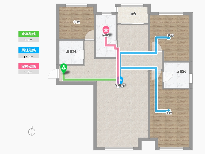 天津-天津市-象博豪庭1号楼,12号楼,14号楼建面133m²-97.56-户型库-动静线