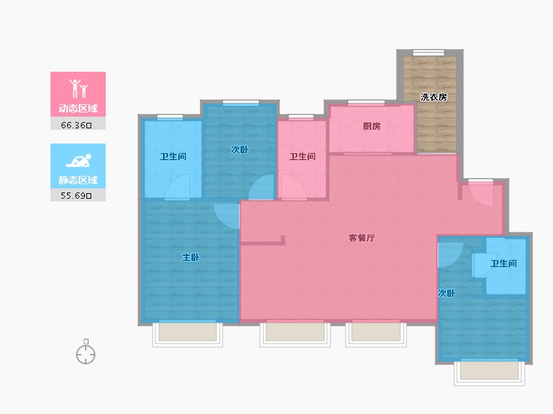 天津-天津市-公园里建面150m²-120.01-户型库-动静分区