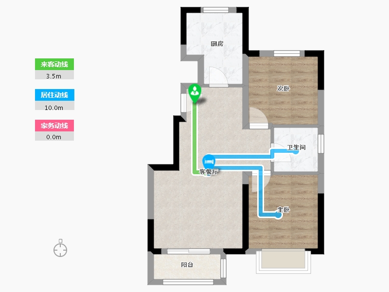 天津-天津市-和泓葛沽湾首府南苑8栋,7号楼建面72m²-57.60-户型库-动静线