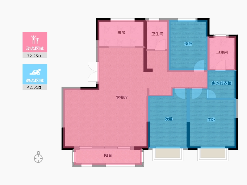 天津-天津市-和泓葛沽湾首府建面140m²-102.62-户型库-动静分区