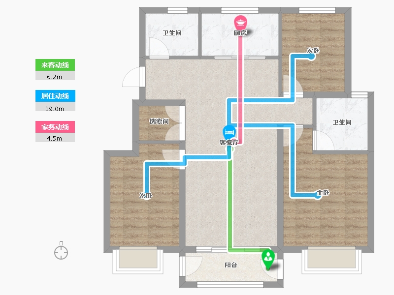 天津-天津市-中建城崇和湾12号楼,崇和湾13号楼,崇和湾14号楼,崇和湾6号楼建面116m²-84.59-户型库-动静线