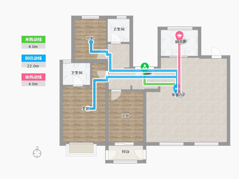 天津-天津市-中建城崇和湾7号楼建面142m²-102.81-户型库-动静线