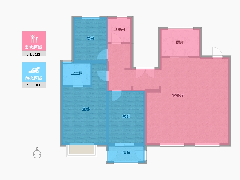 天津-天津市-中建城崇和湾7号楼建面142m²-102.81-户型库-动静分区