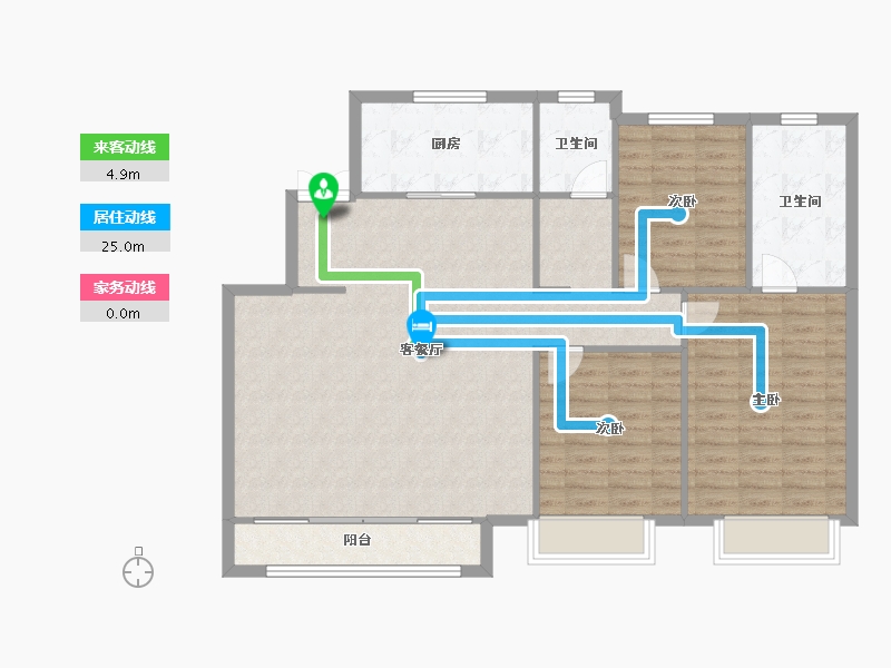 天津-天津市-龙湖九里晴川天璞苑1号楼,天颐苑1号楼,天璞苑7号楼建面147m²-114.28-户型库-动静线