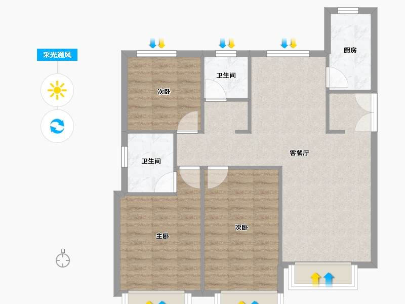 天津-天津市-南益名悦华庭1号楼,南益名悦华庭2号楼,南益名悦华庭3号楼,南益名悦华庭4号楼,南益-80.46-户型库-采光通风