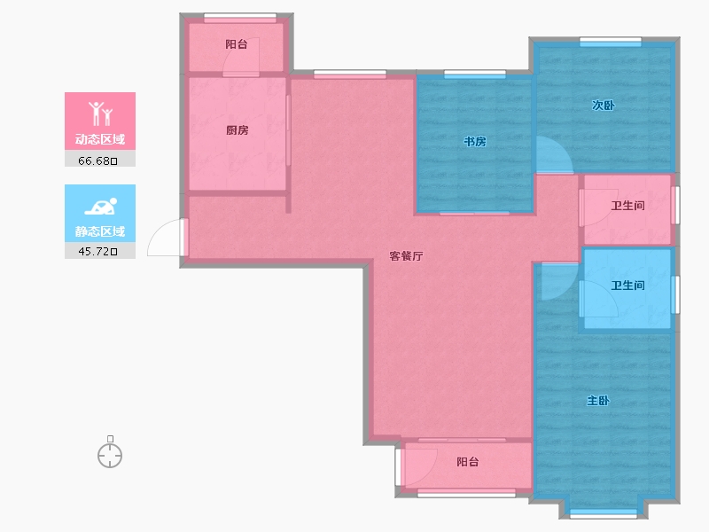 天津-天津市-津门熙湖33号楼建面129m²-103.20-户型库-动静分区