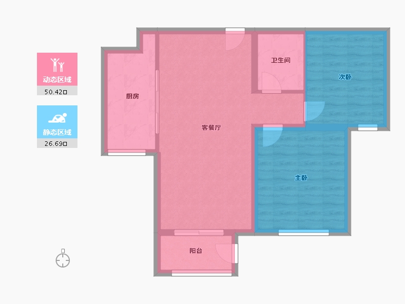 天津-天津市-津门熙湖德秀轩41号楼建面87m²-69.61-户型库-动静分区