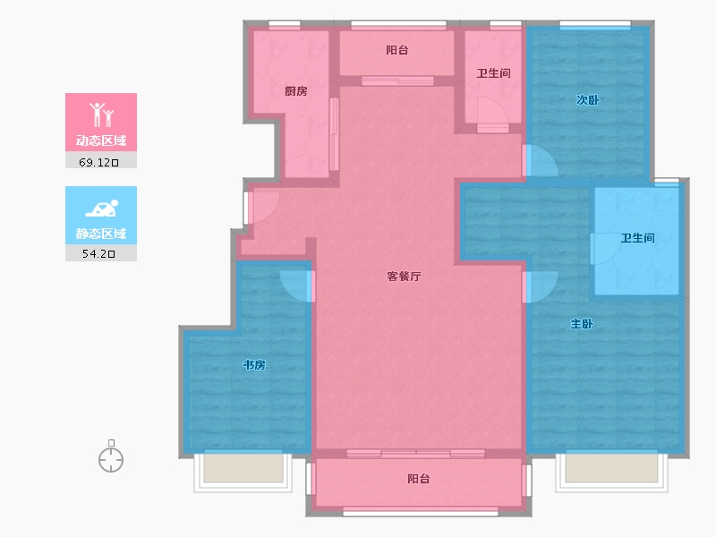 天津-天津市-津门熙湖德秀轩22号楼建面141m²-109.83-户型库-动静分区