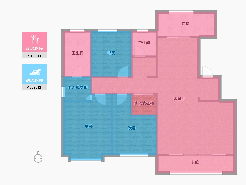 天津-天津市-世茂璀璨公园72号楼,73号楼建面142m²-111.40-户型库-动静分区