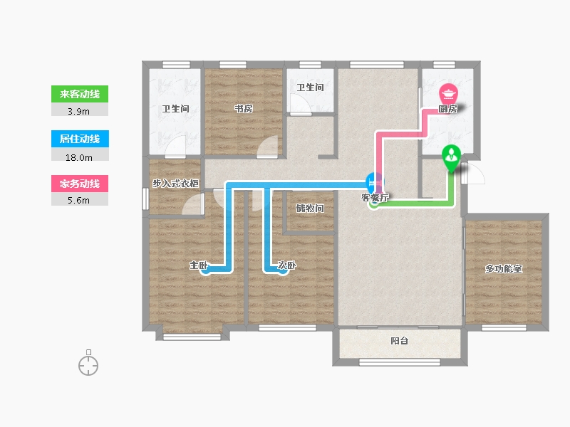 天津-天津市-世茂璀璨公园72号楼,73号楼,63号楼建面158m²-123.97-户型库-动静线