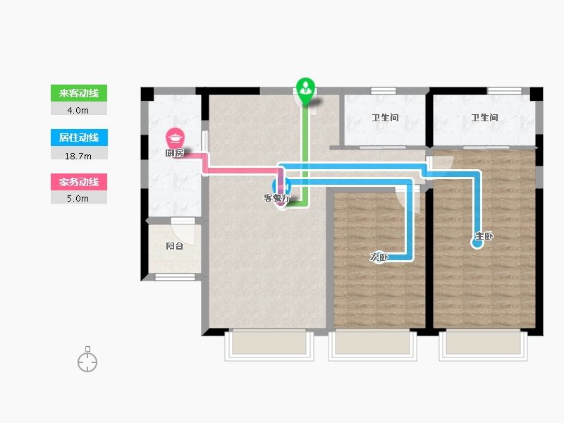 天津-天津市-万科滨海大都会观文轩2号楼,观文轩5号楼,观景轩4号楼,观景轩7号楼,观文轩6号楼-90.28-户型库-动静线