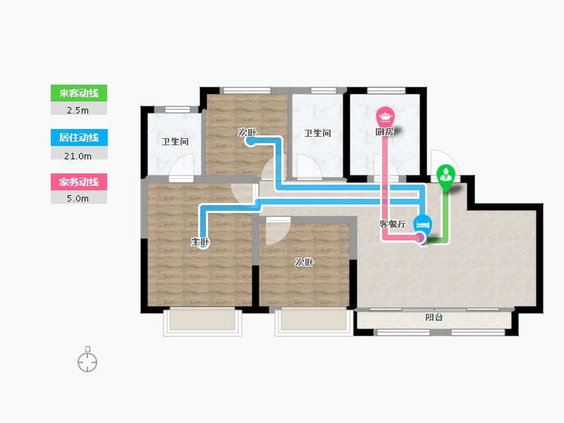 天津-天津市-禹洲悦府3号楼,6号楼,7号楼,12号楼,17号楼,18号楼建面116m²-92.81-户型库-动静线