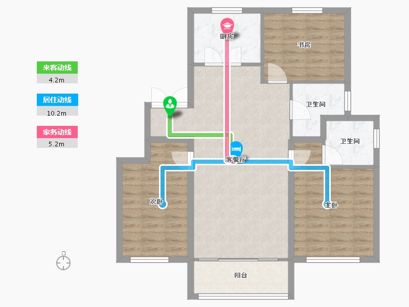 天津-天津市-贻成林湖郡1号楼,3号楼建面117m²-85.35-户型库-动静线