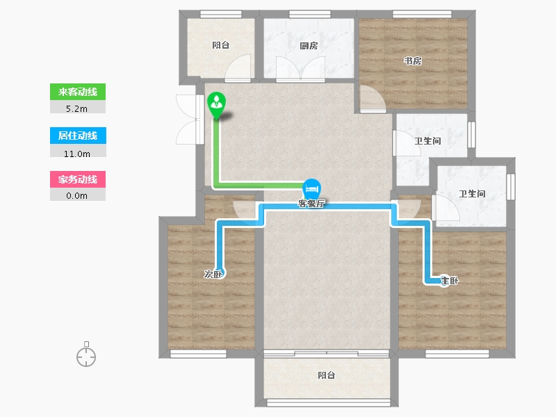 天津-天津市-贻成林湖郡1号楼,3号楼建面127m²-92.01-户型库-动静线