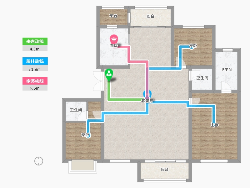 天津-天津市-贻成林湖郡8号楼,9号楼建面161m²-123.98-户型库-动静线