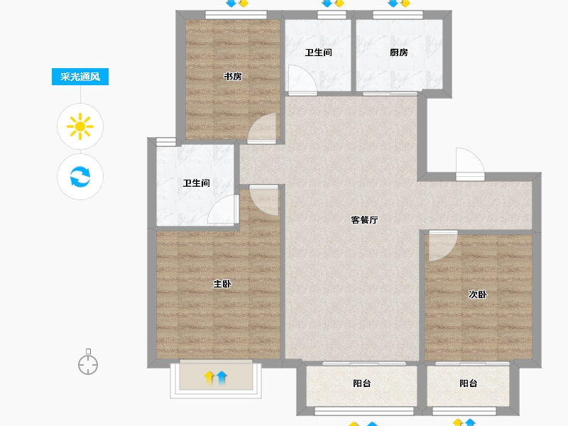 天津-天津市-景瑞塘沽湾壹号1号楼,12号楼,3号楼,5号楼,6号楼,8号楼,10号楼建-85.04-户型库-采光通风