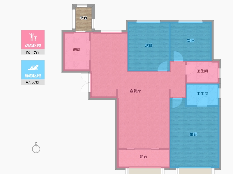 天津-天津市-南益名悦湾1号楼建面143m²-101.97-户型库-动静分区