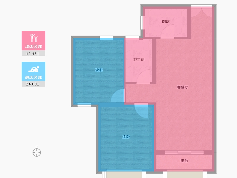 天津-天津市-南益名悦华庭6号楼,建面84m²-58.25-户型库-动静分区