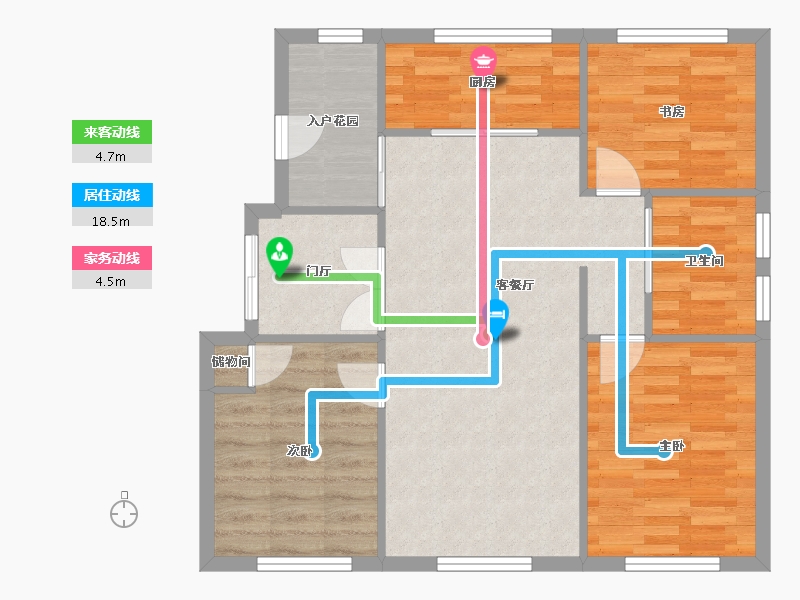 天津-天津市-宝德云湾云湾7号楼,云湾8号楼建面101m²-79.96-户型库-动静线