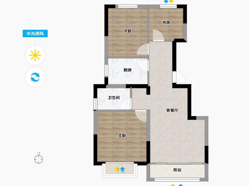 天津-天津市-华远栖塘1号楼,3号楼,4号楼,7号楼,8号楼,9号楼,10号楼,15号-62.04-户型库-采光通风