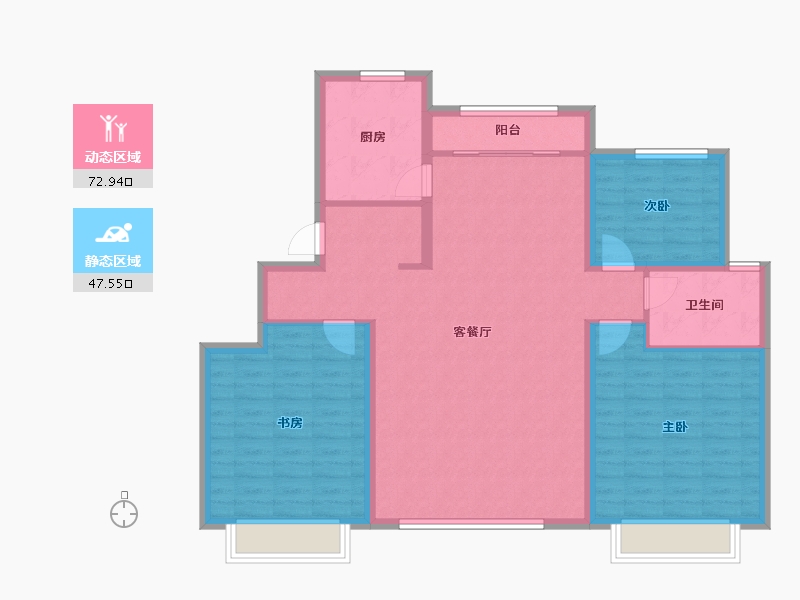 天津-天津市-天地源熙樾湾2号楼,1号楼,4号楼,6号楼,8号楼,10号楼建面101m²-109.36-户型库-动静分区