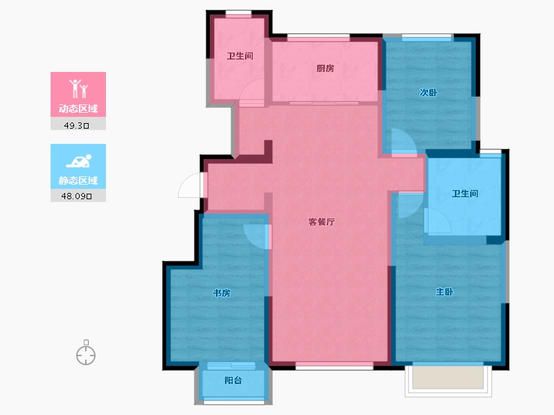 天津-天津市-天地源熙樾湾3号楼,6号楼,7号楼,9号楼建面115m²-86.12-户型库-动静分区