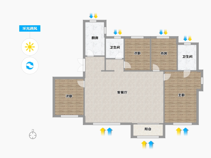 天津-天津市-溪谷林苑33号楼,溪谷林苑34号楼,溪谷林苑32号楼,溪谷林苑31号楼建面181m²-138.33-户型库-采光通风