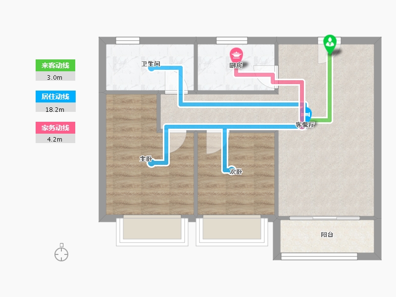 天津-天津市-旭辉景瑞塘沽湾陆号1号楼建面82m²-55.85-户型库-动静线