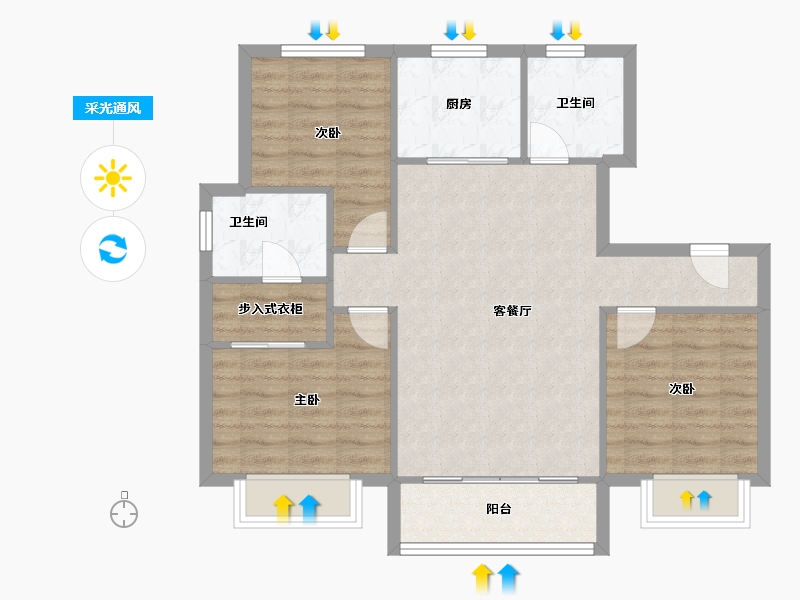 天津-天津市-旭辉景瑞塘沽湾陆号10号楼,3号楼,4号楼,11号楼,12号楼,14号楼,-80.00-户型库-采光通风