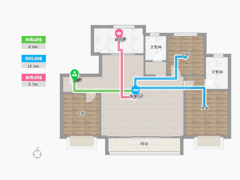 天津-天津市-旭辉景瑞塘沽湾陆号3号楼,4号楼,11号楼,12号楼,14号楼,15号楼建面-98.68-户型库-动静线