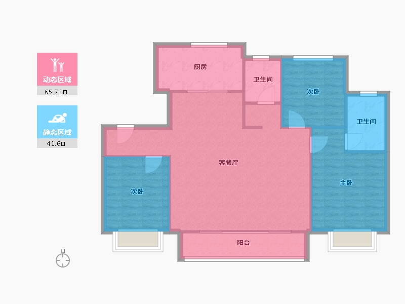 天津-天津市-旭辉景瑞塘沽湾陆号3号楼,4号楼,11号楼,12号楼,14号楼,15号楼建面-98.68-户型库-动静分区