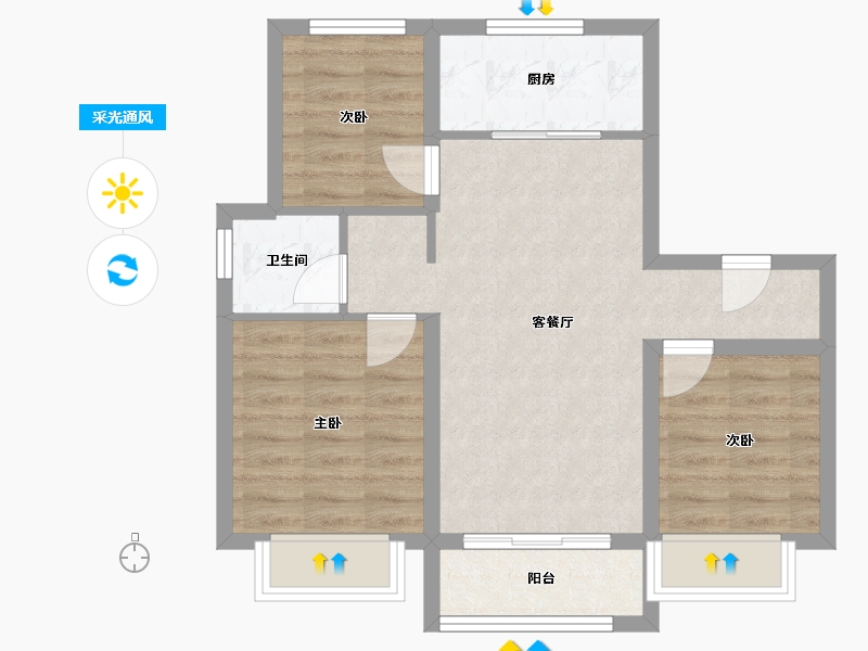 天津-天津市-中骏皓景湾6号楼,中骏皓景湾7号楼,中骏皓景湾8号楼,中骏皓景湾5号楼,4号楼,-62.79-户型库-采光通风