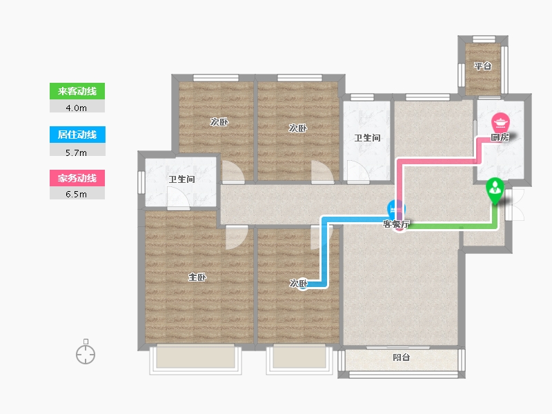 天津-天津市-南益名悦湾1号楼建面149m²-106.19-户型库-动静线