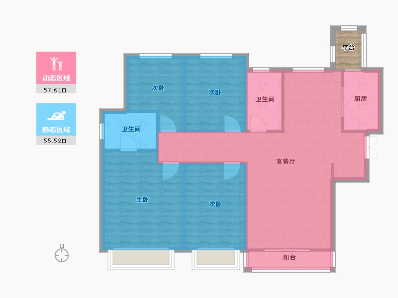 天津-天津市-南益名悦湾1号楼建面149m²-106.19-户型库-动静分区