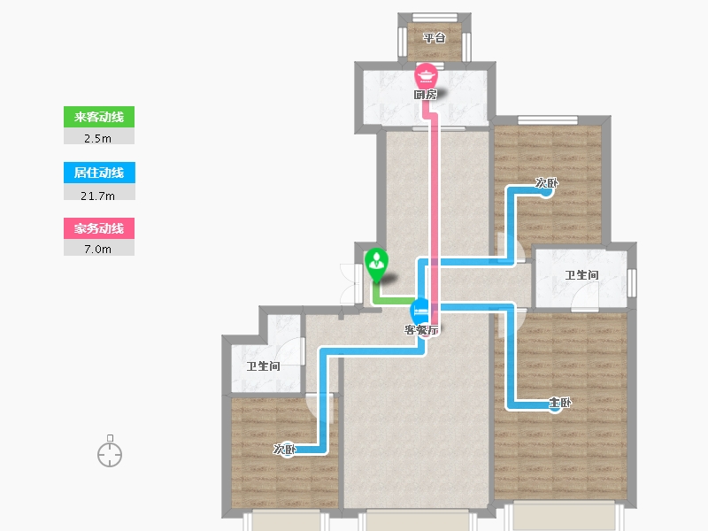 天津-天津市-南益名悦湾南益名悦湾5号楼,2号楼建面150m²-97.32-户型库-动静线