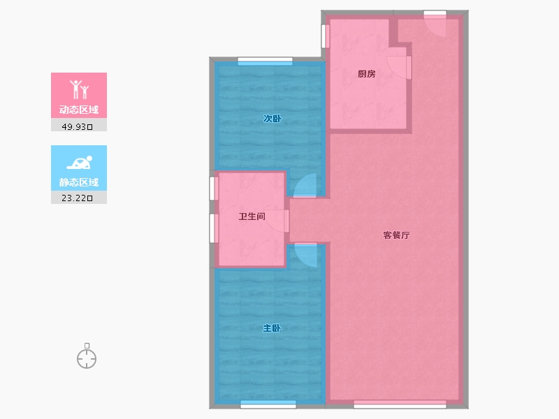 天津-天津市-金科中海金海湾建面82m²-65.60-户型库-动静分区