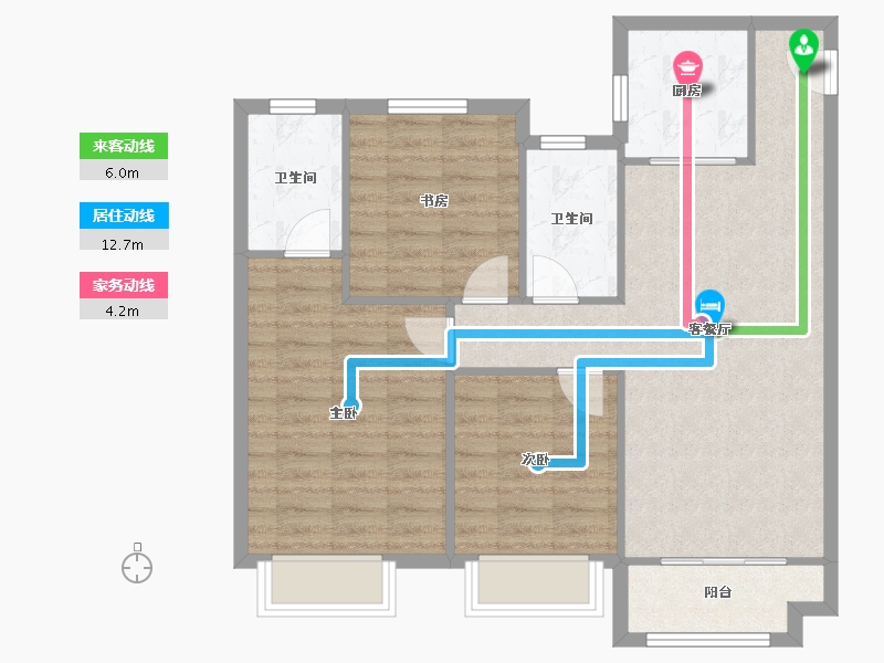 天津-天津市-合景领峰领世园2号楼建面117m²-82.47-户型库-动静线