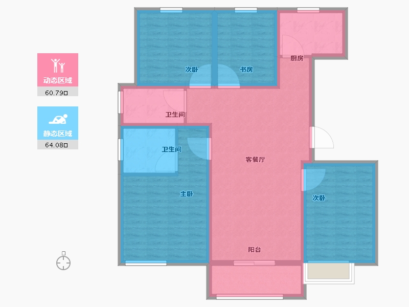 天津-天津市-恒盛官港湖上尚海湾西苑29号楼建面139m²-112.00-户型库-动静分区