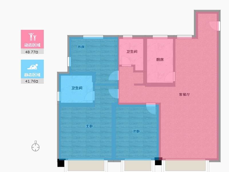 天津-天津市-金海云城2号楼,3号楼,6号楼,16号楼建面100m²-79.99-户型库-动静分区