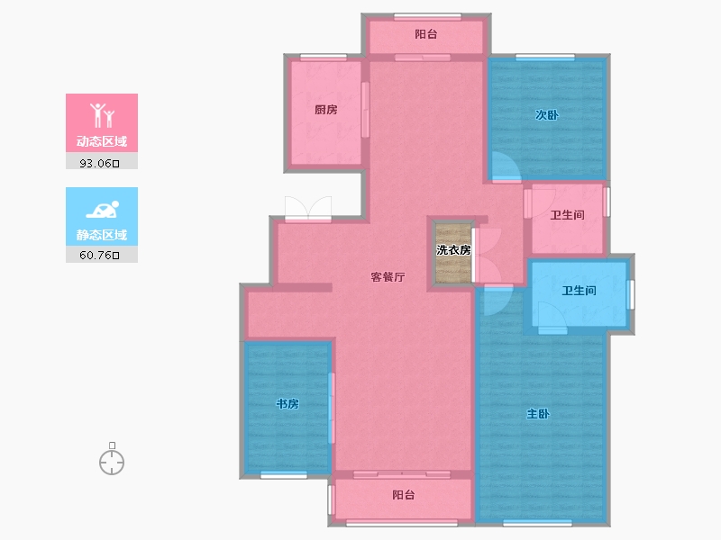 天津-天津市-榆竹里泽城花园5号楼建面176m²-140.81-户型库-动静分区