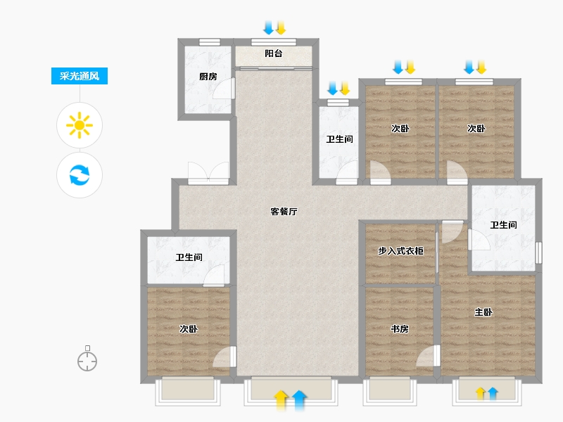 天津-天津市-远洋简宫秋韵园12号楼,秋韵园13号楼,秋韵园14号楼建面180m²-137.87-户型库-采光通风