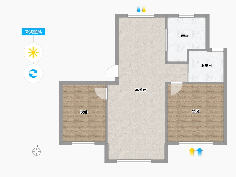 天津-天津市-格调林泉3号楼建面103m²-71.02-户型库-采光通风