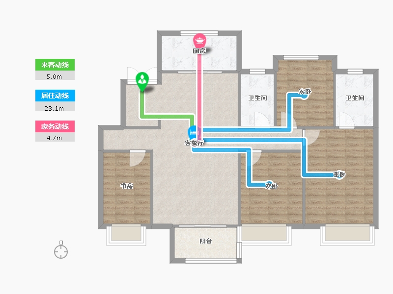 天津-天津市-雅居乐御宾府11栋18栋,19栋,建面140m²-110.09-户型库-动静线