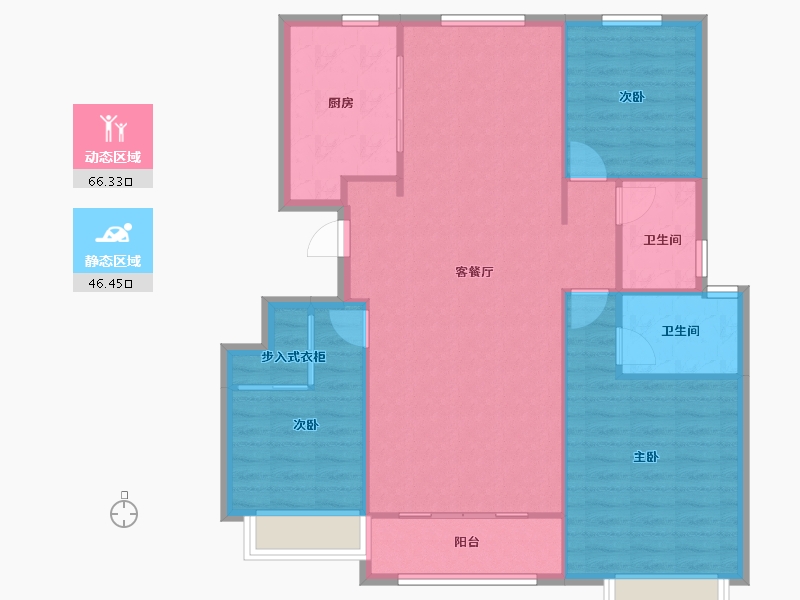 天津-天津市-雅居乐御宾府雅玥2号楼,雅玥3号楼,雅玥4号楼,雅玥5号楼建面130m²-103.82-户型库-动静分区