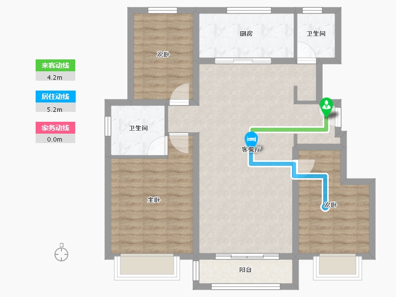 天津-天津市-路劲赞成18号楼,5号楼建面116m²-87.16-户型库-动静线