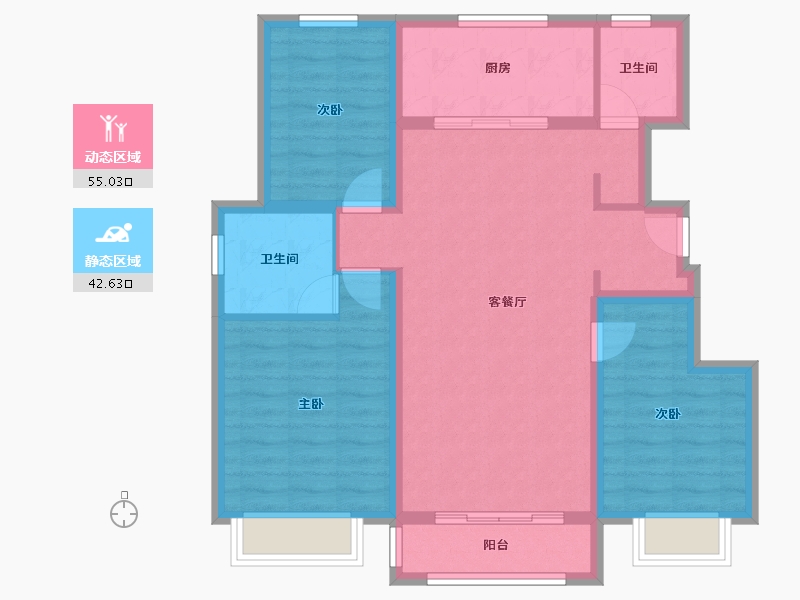 天津-天津市-路劲赞成18号楼,5号楼建面116m²-87.16-户型库-动静分区