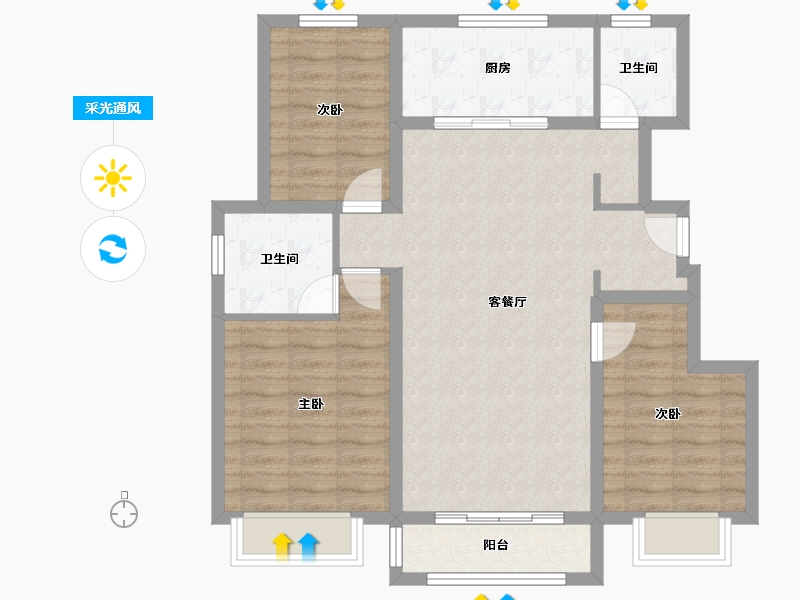 天津-天津市-路劲赞成18号楼,5号楼建面116m²-87.16-户型库-采光通风