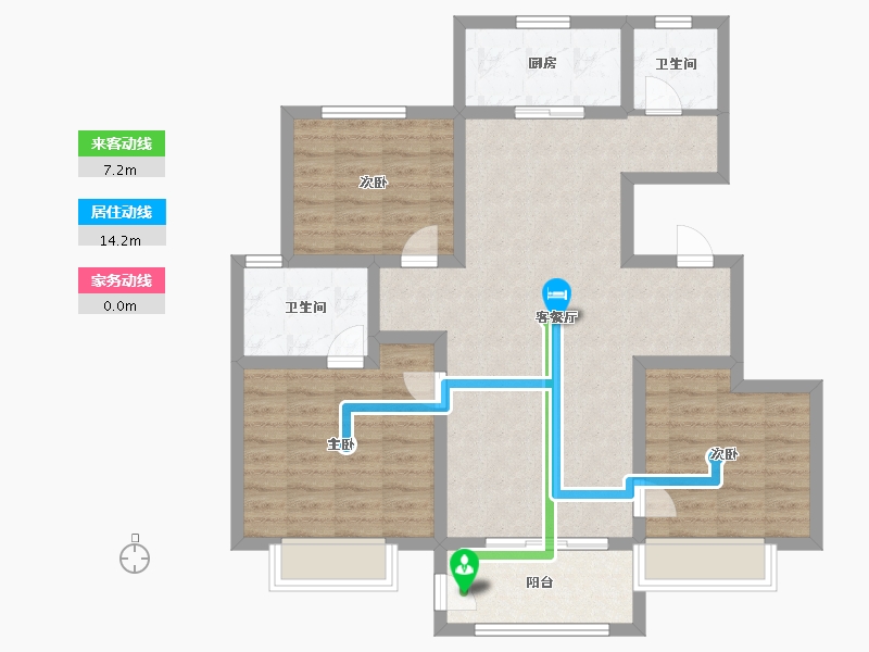 天津-天津市-阳光城文澜府17号楼115m²-92.00-户型库-动静线