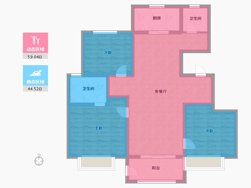 天津-天津市-阳光城文澜府17号楼115m²-92.00-户型库-动静分区