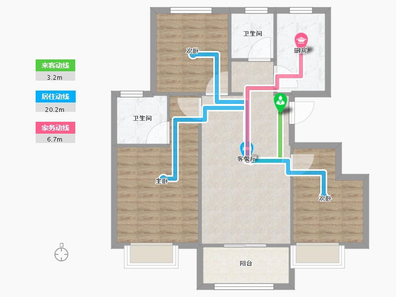 天津-天津市-阳光城文澜府12号楼,13号楼,4号楼,6号楼,15号楼,9号楼建面105-84.00-户型库-动静线